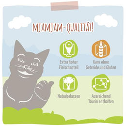 Produktbild von MjAMjAM Premium Katzen Nassfutter Wild mit Stückchen in Sauce getreidefrei und monoprotein 6x400g - 6 x 400 g