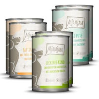 Produktbild von MjAMjAM Premium Nassfutter für Hunde Mixpaket I Adult Huhn Ente Rind Pute Stückchen in Sauce 6 x 400g - 6 x 400 g