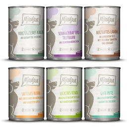 MjAMjAM Premium Nassfutter für Hunde Mixpaket II mit Huhn, Ente, Rind, Pute, Kalb, Truthahn und Lamm 6 x 400 g - 6 x 400 g – Bild 1 von 6