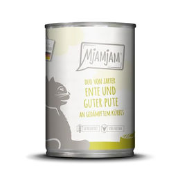 MjAMjAM Premium Nassfutter für Katzen Adult Duo Ente und Pute an Kürbis getreidefrei 6 x 400 g - 6 x 400 g – Bild 1 von 5