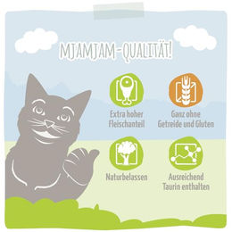 MjAMjAM Premium Nassfutter für Katzen Adult Duo Kalb und Hering Getreidefrei Monoprotein 6 x 300 g - 300 g – Bild 1 von 2