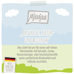Produktbild von MjAMjAM Premium Nassfutter für Katzen Adult Duo Kalb und Hering Stückchen in Sauce getreidefrei monoprotein 6 x 400 g - 400 g