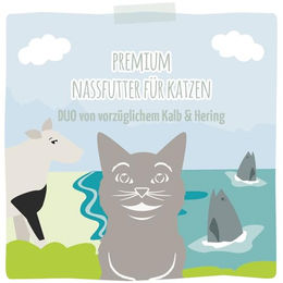 Produktbild von MjAMjAM Premium Nassfutter für Katzen Kalb und Hering Monoprotein getreidefrei 6x400g - 6 x 400 g