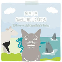 Produktbild von MjAMjAM Premium Nassfutter für Katzen Kalb und Hering Monoprotein getreidefrei 6x400g - 6 x 400 g