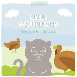 MjAMjAM Premium Nassfutter für Katzen Kitten Pute mit Lachs Monoprotein getreidefrei 6x800g - 6 x 800 g – Bild 1 von 2