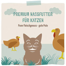 MjAMjAM Premium Nassfutter für Katzen Pute Stückchen in Sauce getreidefrei 6 x 200 g - 6 x 200 g – Bild 1 von 3