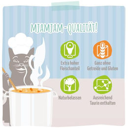 MjAMjAM Premium Nassfutter für Katzen Pute und Lachs in Sauce getreidefrei 6 x 185 g - 6 x 185 g – Bild 1 von 2