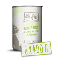Produktbild von MjAMjAM Premium Nassfutter für Katzen Rind und Huhn in Sauce getreidefrei 6 x 400 g - 6 x 400 g