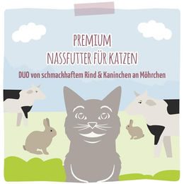 MjAMjAM Premium Nassfutter für Katzen Rind und Kaninchen mit Möhrchen getreidefrei 6 x 400g - 6 x 400 g – Bild 1 von 2