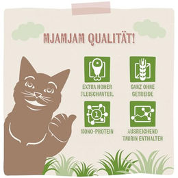MjAMjAM Premium Nassfutter für Katzen Strauß Stückchen in Sauce getreidefrei mit hohem Fleischanteil 6 x 400g - 400 g – Bild 1 von 3