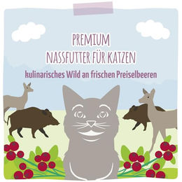 MjAMjAM Premium Nassfutter für Katzen Wild mit Preiselbeeren getreidefrei und monoprotein 6x400g - 6 x 400 g – Bild 1 von 2