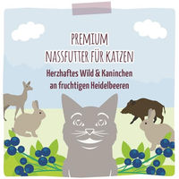 Produktbild von MjAMjAM Premium Nassfutter für Katzen Wild und Kaninchen mit Stückchen in Sauce getreidefrei 6 x 400 g - 6 x 400 g