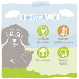 MjAMjAM Premium Nassfutter Hund Junior Huhn Stückchen in Sauce 6 x 200 g - 6 x 200 g – Bild 1 von 3