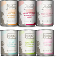 Produktbild von MjAMjAM Probierpaket Katzen Nassfutter Adult Mix aus 6 Sorten Stückchen in Sauce getreidefrei und glutenfrei 6 x 400 g - 6 x 400 g