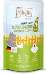 Produktbild von MjAMjAM Quetschie Chicks und Friends Hühnchen mit Zucchini getreidefrei 12x125g