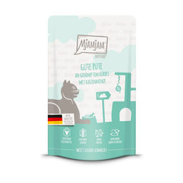 Produktbild von MjAMjAM Quetschie Hundefutter Pute mit gedämpftem Kürbis 48x125g