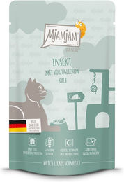 Produktbild von MjAMjAM Quetschie Hypoallergenes Hundefutter Insekt mit Kalb 48x125g