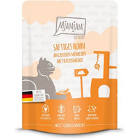 Produktbild von MjAMjAM Quetschie Katzenfutter Huhn mit Möhrchen Stückchen in Sauce 24x300g