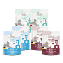 Produktbild von MjAMjAM Quetschie Mahlzeiten Mixpaket II mit Wild, Ente und Pute 24x300g