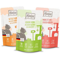 Produktbild von MjAMjAM Quetschie Mixpaket Katzen Mousse Huhn Rind Herzen 48x125g
