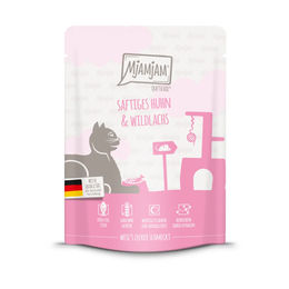 Produktbild von MjAMjAM Quetschie Mousse Huhn und Wildlachs für Katzen 24x300g