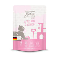Produktbild von MjAMjAM Quetschie Mousse Huhn und Wildlachs für Katzen 6x300g