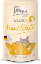 Produktbild von MjAMjAM Quetschie Wellness Mousse Huhn für Haut und Fell 12x125g