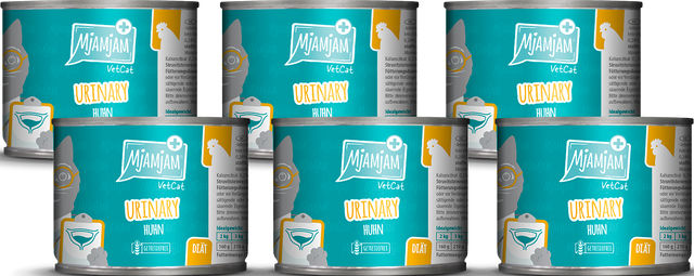 Produktbild von MjAMjAM Urinary Huhn Nassfutter Diätfutter für Katzen 6 x 200 g