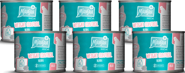 Produktbild von MjAMjAM Weight Control Hundefutter Huhn getreidefrei ohne Zucker 6 x 200 g