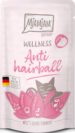 MjAMjAM Wellness Anti Hairball Katzen Nassfutter Rind Stückchen in Sauce 12 x 125 g - 12 x 125 g – Bild 1 von 3