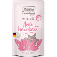 Produktbild von MjAMjAM Wellness Anti Hairball Katzen Nassfutter Rind Stückchen in Sauce 12 x 125 g - 12 x 125 g