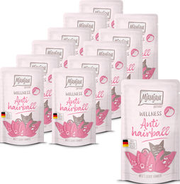 Produktbild von MjAMjAM Wellness Anti Hairball Katzenfutter Rind Adult mit hohem Fleischanteil ohne Zucker 12 x 125 g