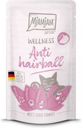 Produktbild von MjAMjAM Wellness Nassfutter Katze Anti Hairball Rind Monoprotein mit hohem Fleischanteil 12 x 125 g