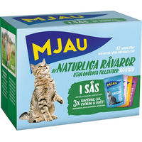 Produktbild von Mjau Cat Pouch Katzen Nassfutter Mixpaket Fleisch und Fisch in Soße getreidefrei und ohne Zucker 12 x 85 g - 12 x 85 g