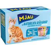 Produktbild von Mjau Katzen Nassfutter Mixpaket Fisch und Fleisch in Gelee getreidefrei und ohne Zucker 12 x 85 g - 12 x 85 g