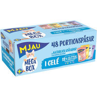 Produktbild von Mjau Katzen Nassfutter Stückchen in Gelee Mix Lachs Huhn Garnele Rind 48 x 85 g ohne Zucker - 48 x 85 g