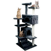 Produktbild von Mobiclinic Pets Kratzbaum Modell Tico Grau mit Plattformen und Sisalseil für Katzen