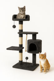 Mobiclinic Pets Kratzbaum Wildmodell in Schwarz mit Sisal-Seil und Plattformen Größe Mittel – Bild 1 von 4
