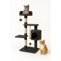 Produktbild von Mobiclinic Pets Kratzbaum Wildmodell in Schwarz mit Sisal-Seil und Plattformen Größe Mittel
