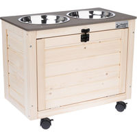 Produktbild von Modern Living Aufbewahrungsbox Inari mit Näpfen aus Holz in Natur und Grau L 53 x B 30 x H 43,5 cm