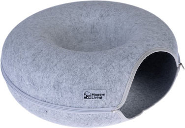 Produktbild von Modern Living Chicago Donut-Tunnel Katzenhöhle aus Filz Grau für Kitten