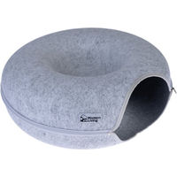 Produktbild von Modern Living Chicago Donut-Tunnel Katzenhöhle aus Filz Grau für Kitten