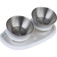 Produktbild von Modern Living Doppelnapf Houston Erhöhter Futternapf aus Edelstahl Weiß Silber 2 x 500 ml - 500 ml