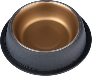 Produktbild von Modern Living Futternapf El Dorado für Katzen aus Edelstahl Schwarz Gold 960 ml - 960 ml