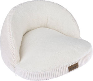 Produktbild von Modern Living Hundebett Hella Katzenbett aus Cord in Beige und Weiß L 60 x B 55 x H 32 cm