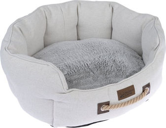 Produktbild von Modern Living Katzenbett Carrara aus Polyester in Weiß und Grau L 60 x B 50 x H 22 cm