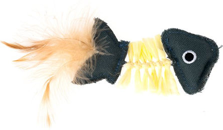 Produktbild von Modern Living Katzenspielzeug Canvas Fisch mit Catnip in Grau und Beige - 1 Stk.