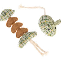 Produktbild von Modern Living Katzenspielzeug-Set Fischgräte mit Catnip aus Stoff 2er Set