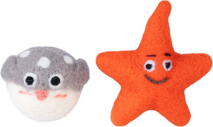 Produktbild von Modern Living Katzenspielzeug-Set Maafushi 2er Set aus Wolle in Grau Orange und Bunt