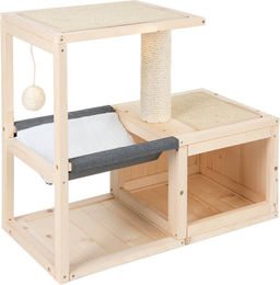Produktbild von Modern Living Kratzbaum für Katzen aus Holz in Grau und Beige L 70 x B 35 x H 60 cm
